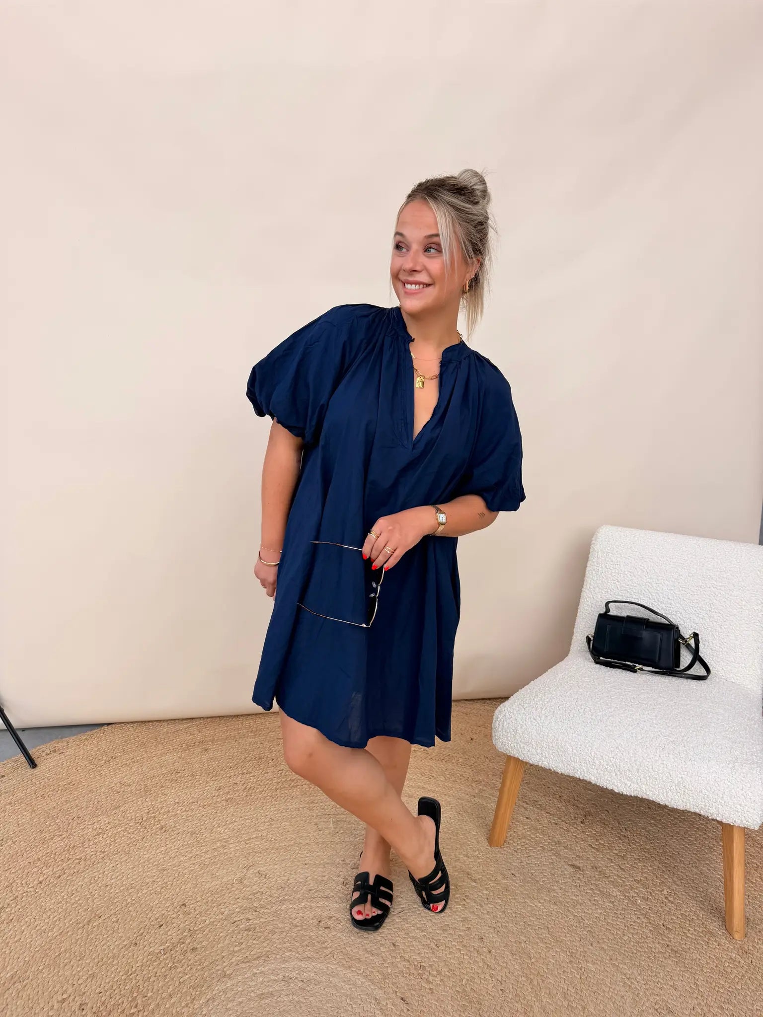 Maud Dress Marineblauw