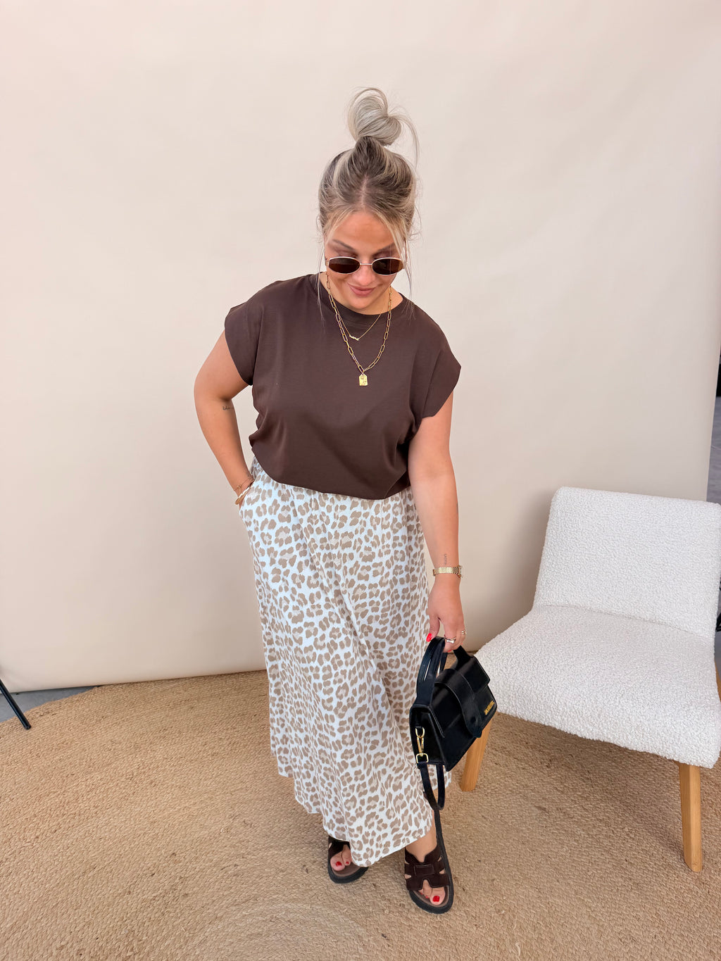 Mani Leopard Rok Beige