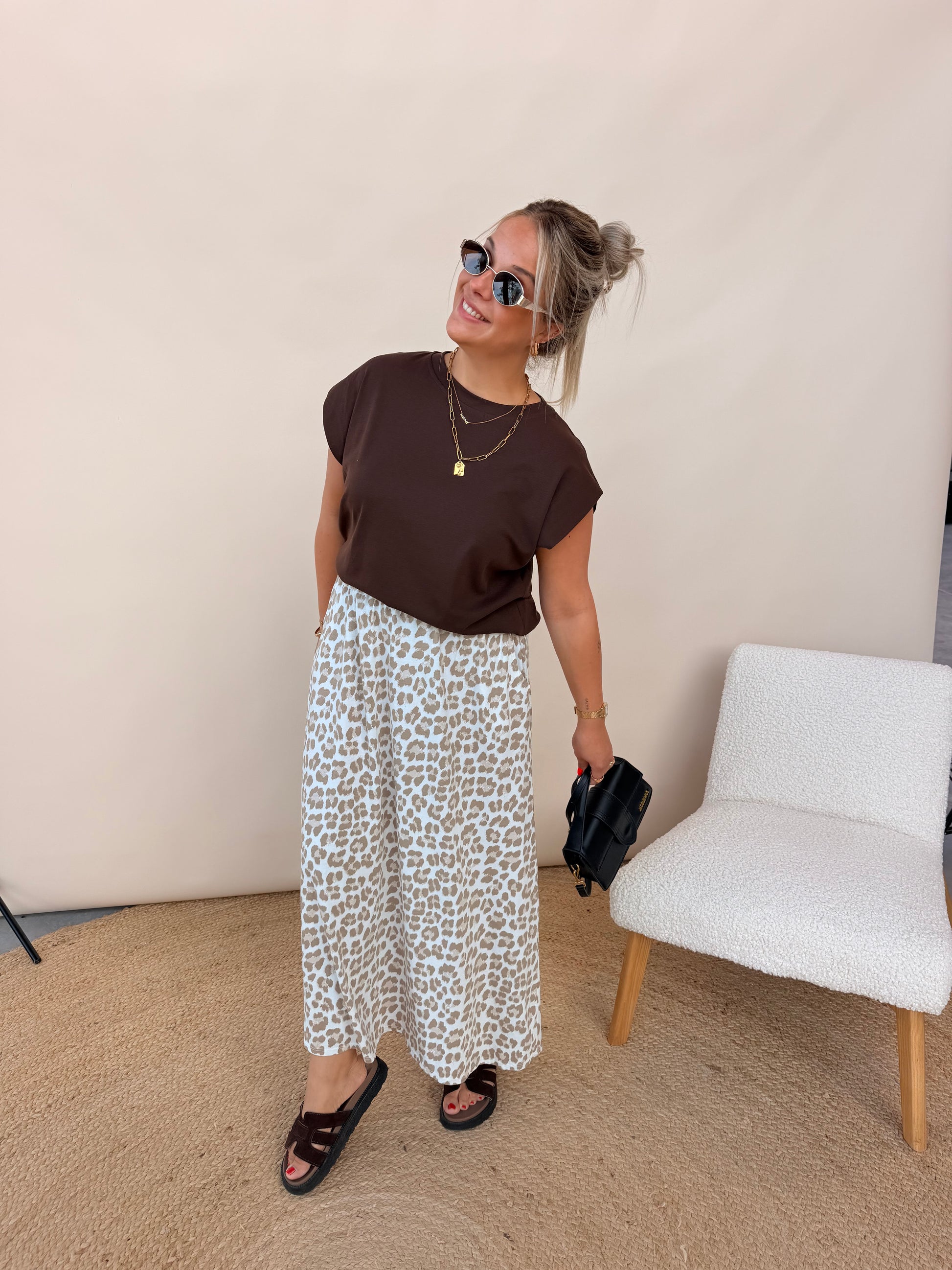 Mani Leopard Rok Beige
