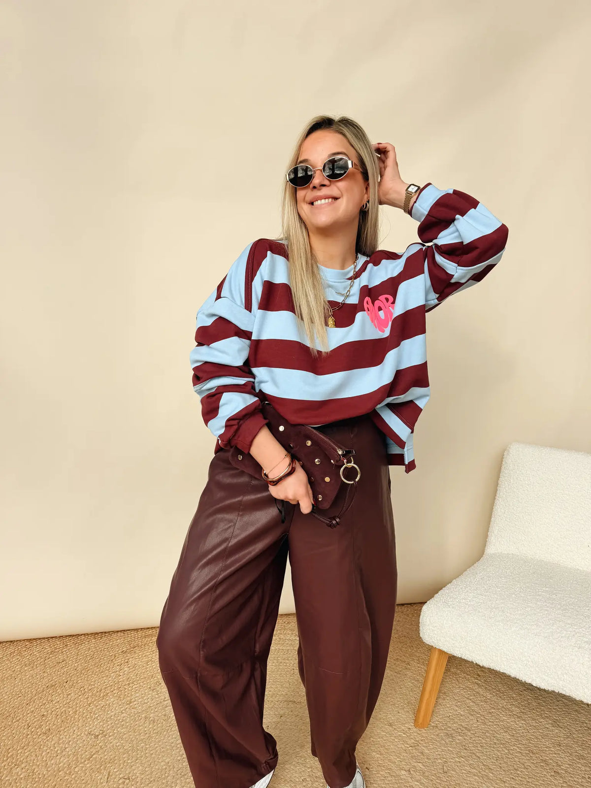 Sweatshirt Amor Club Bordeaux