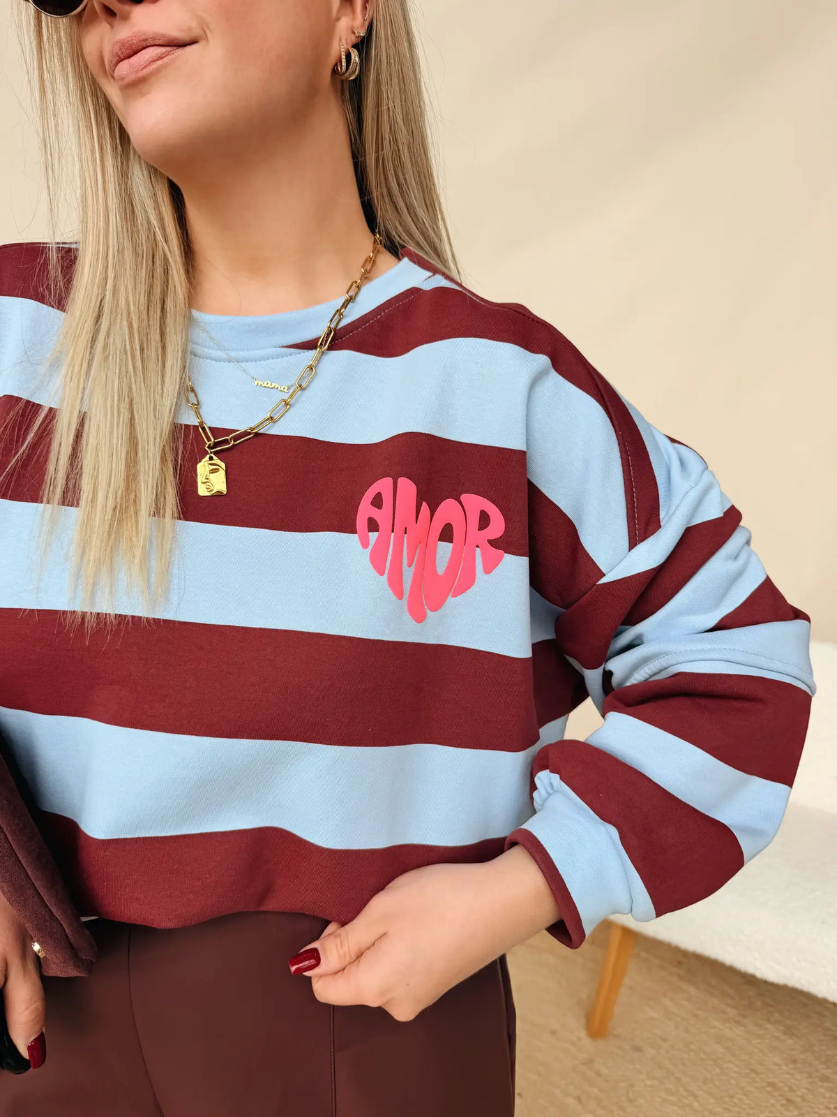 Sweatshirt Amor Club Bordeaux