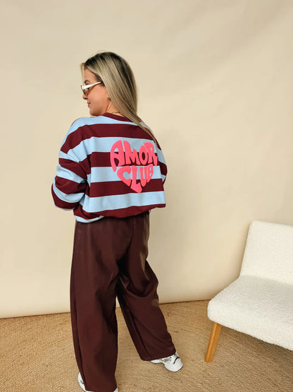 Sweatshirt Amor Club Bordeaux