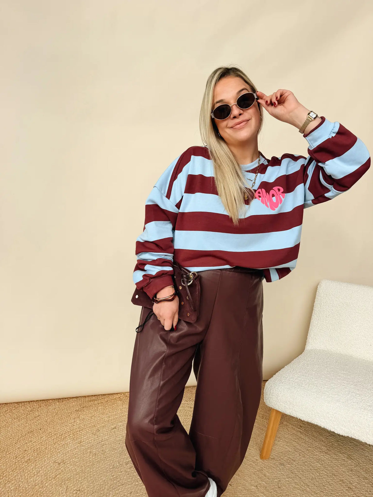 Sweatshirt Amor Club Bordeaux